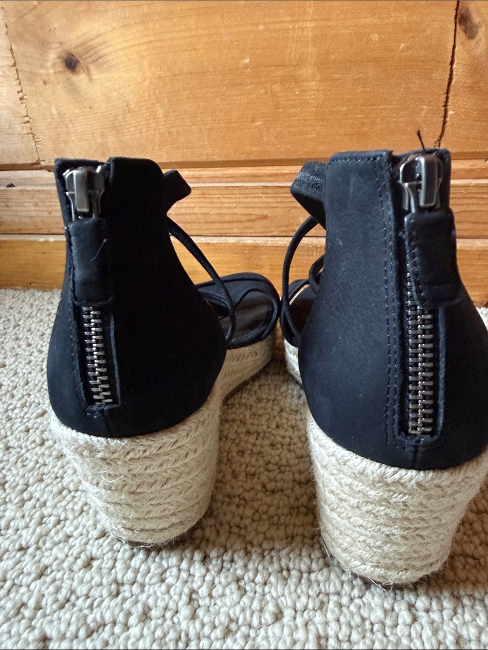 Eileen Fisher Women’s Black Espadrille Wedge Sandals Size 7.5 - Picture 5 of 7